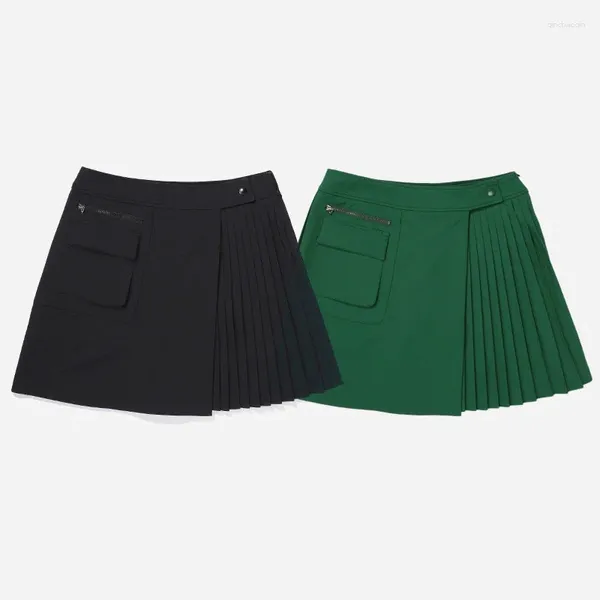 Vêtements de gym Femmes minces respirant haute taille double couche plissée à jupe courte sport tennis fitness soft entraînement badminton golf wear