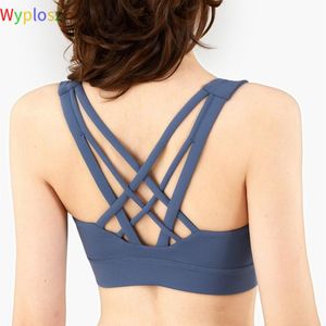 Ropa de gimnasio wyplosz desnuda fitness apretado sujetador de deportes corre la mejor sexy para mujeres de seis bandas elásticas empuje brassiere