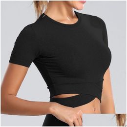 Vêtements de gym yoga costume femmes sports slim y tops entraîneurs de fitness vêtements enveloppe sans couture