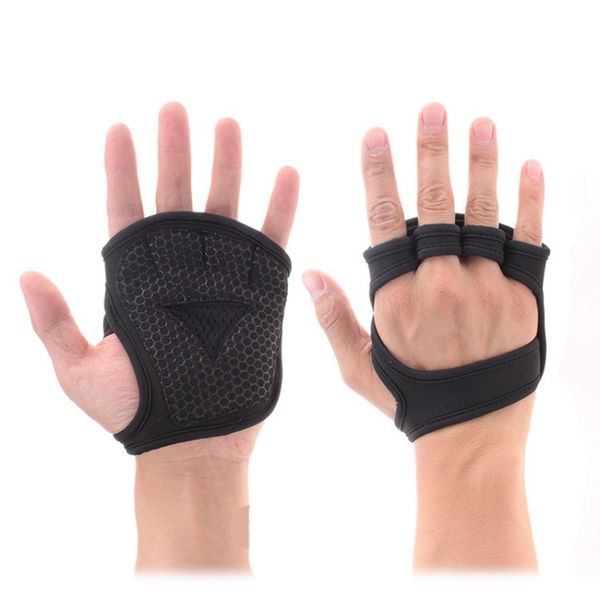 Guantes de fitness para gimnasio Protector de palma de la mano con muñequera Soporte Hombres Mujeres Entrenamiento Culturismo Guantes de levantamiento de pesas Q0107