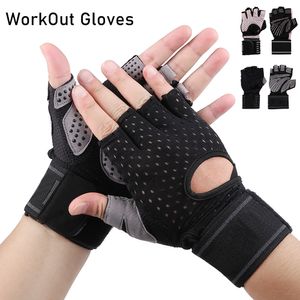 Gym Handschoenen Fitness Gewicht Lifting Handschoenen Body Building Training Sport Oefening Workout Handschoen voor Mannen Dames M / L / XL Q0107