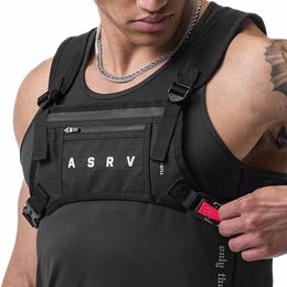 Sac à poitrine tendance pour hommes de gymnase Sac de rangement multifuptial en plein air Running Running Fitn Sports Mobile Phe Sac Man Vest Tactical I8MQ #