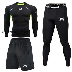 Gym Mens Compression Set Collons Running Workout Fitness Training Tracks Cost Long Manches Shirts Sports Cost Rashgard Kit 85