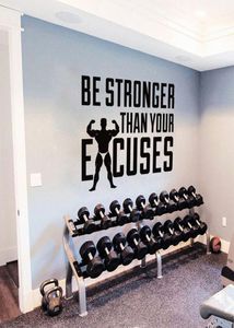 Gym motivatie citaat muur sticker sterker dan je excuses muur kunst gym vinylwandsticker home decor verwijderbaar wallpaper3093279