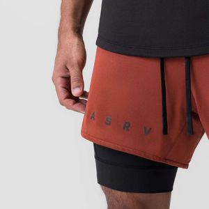 Gym Sports Fiess Herenshorts 2-in-1 Dubbellaags Jogger Outdoor Hardloopbasketbal Trainingsshorts Casual strandbroek