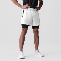 Gym Summer Mens Sports Double-Decker 2In1 Shorts secs rapides Breffable Fitness Pantalons courts Running Bodybuilding Basketball Shorts 240409