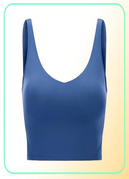 Gym Tank Vêtements Femmes039s Sous-vêtements Yoga Sports Bra Back Bodybuilding All Match Casual Push Up Align Bra Crop Tops Running Fit8565218