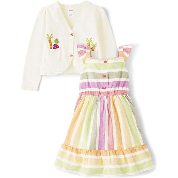 Vestido y cárdigan para niñas de Gymboree, conjunto para niñas pequeñas a juego, bonito conjunto con estampado floral para las más pequeñas con estilo, perfecto para ocasiones especiales y uso diario.