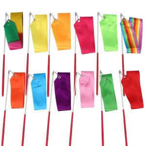 Gymnastique 12pcs Gymnastics Streamers Gym Dance Dance Ribbon Dancing Streamers Rythmic for Artistic Dancing Twirling Dancing Streamers 2 mètres