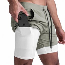 Gymohyeah 2 en 1 pantalones cortos para hombres pantalones cortos para correr entrenamiento de secado rápido jogging fitn corto atlético masculino pantalones deportivos con bolsillos k6rN #