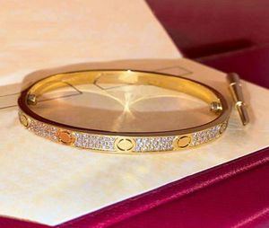 Gypsophila schroevendraaier armbanden voor vrouwen tennis roestvrijstalen roségoud paar diamant luxe armband mode sieraden in hand9273700