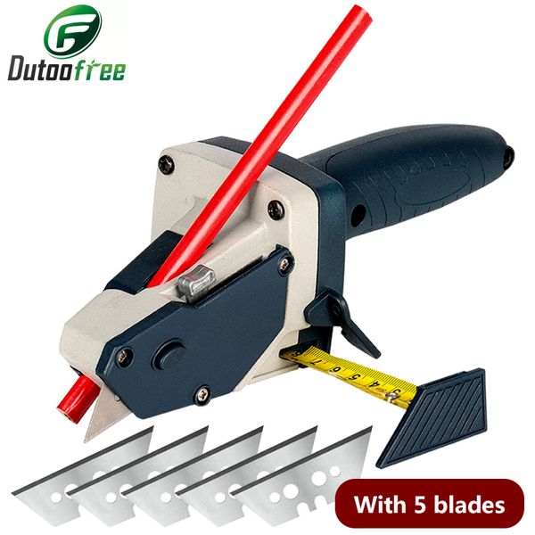 Gypsum Board Cutter Scribe Plaseboard Edger Dry Swall Automatic Cutter Tool Home Woodworking Hand Tools 5pcs Blades