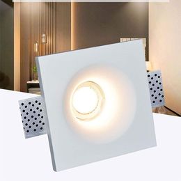 Gips downlights 7W verzonken LED vierkante ronde GU10 LED gips plafond gat licht anti-glare plafondlamp in de woonkamer