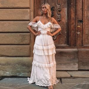 Gypsy boho trouwjurken moe rokken een lijn kanten westerse land bruidsjurken romantisch Frankrijk vestido de noivas chic