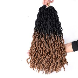 18 pulgadas Gypsy Locs Crochet Hair Goddess Extensión de cabello trenzado sintético 24 hebras / paquete LS18