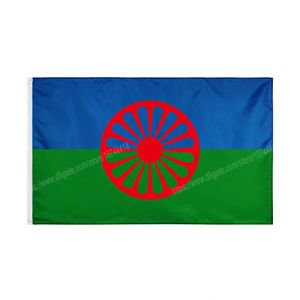 Bandera de los pueblos gitanos romaníes Bandera nacional de poliéster Volando 90 x 150 cm Banderas de 3 * 5 pies en todo el mundo En todo el mundo al aire libre se puede personalizar