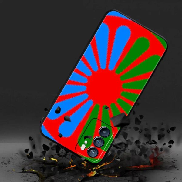 Gypsy Romani Roma Flag Case pour OPPO A54 A53 A52 A16 A15 A74 A9 2020 A76 A95 A12 Reno7 SE Reno6 Find X5 Pro plus 5G Couverture téléphonique