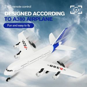 Gyro Airplane Airbus A380 P520 RC Airplane Foam speelgoed 2.4G Vaste vleugel Vliegtuig Outdoor Toys Drone Easy Fly Children cadeau 240319