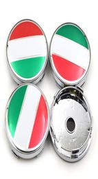 Gzhengtong 4pcsset 60mm Italië Vlag Logo Auto Stuurwiel Center Hub Cap Velg Covers Caps Embleem Badge Decal3213113