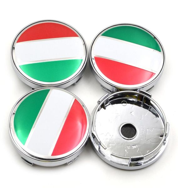 Gzhengtong 4 pièces ensemble 60mm italie drapeau Logo voiture volant pneu roue Center moyeu capuchon jante couvre casquettes emblème Badge Decal1255051