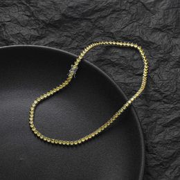 Gzw sieraden 4 mm drie klauw gouden zirkoon tennisketting ketting voor mannen en vrouwen vouwmode halsketting hiphop CZ zirconia kraag