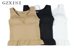 GZXISI Camiseta sin mangas sin hilos para mujer, chaleco moldeador de cuerpo delgado, camisola con almohadillas extraíbles, ropa moldeadora adelgazante, corsé entrenador de cintura 20122830215