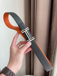 H Belt voor mannen Designer High-End Classic Leather Taillband Heren Lychee Patroon Belts Woman H Gold en Silver Belt Buckle Belt He0412