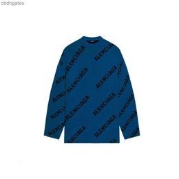 H Marca Balencaiiga Sweater Designer Destruído Suéteres b Trendy Family High Edition Paris Impresso Carta Mens Long Womens Versão Correta g Slee SS UHB1