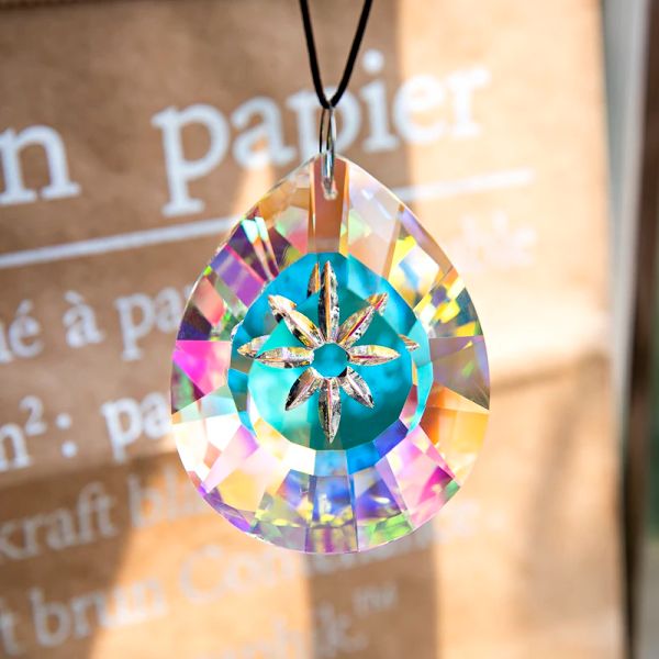 HD 76 mm Crystal Window Prisms Prisms Suncatcher Glass Drop Pendant Chandelier Lamp Prisms Ornement DIY DÉCOR DE MÉDICA