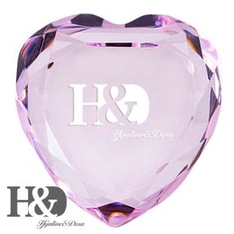 HD 80mm Figurine de coeur personnalisé Figurine Rose Cristal Diamant Papiers Personnaliser Personnaliser Ornement Noël Cadeau de mariage Décoration de la maison T200710