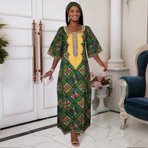 H D Robes africaines pour femmes broderie Bazin Floral Boho Ankara Rich Long Robes Nigeria Party Weddan Ramadan 240401