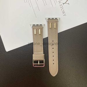 H Designer Apple Watch Bands Watch -band voor Apple Watch Series 8 3 4 5 6 7 38mm 42 mm Iwatch -banden Litchi Stria Lederen AP Watchbands Bracelet Smart Bands MM67236T