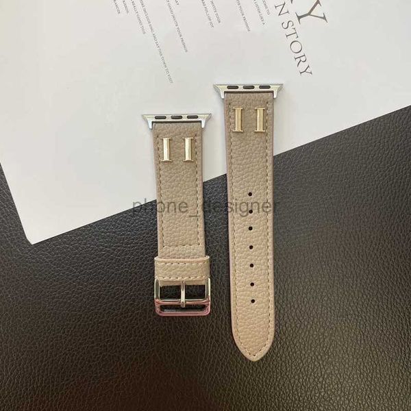 H Bandouchons de montre Apple Watch Strap pour la série Apple Watch 8 3 4 5 6 7 38mm 42mm Iwatch Bands Litchi Stria Leather AP Watchbands Bracelet Smorts Smart MM67236T