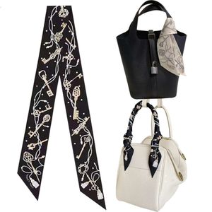 H familie 2022 nieuwe sjaals echte inwikkeling bindende tas lint dunne moerbeizijde sjaal met lange handgreep vrouwelijk