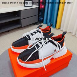 H Beroemd merk Casual Shoes Men Bouncing Running Sneakers Italië Trendy Elastische band Low Top Rubber Leather Mesh Designer Breathable Fitness Athletic 38-45