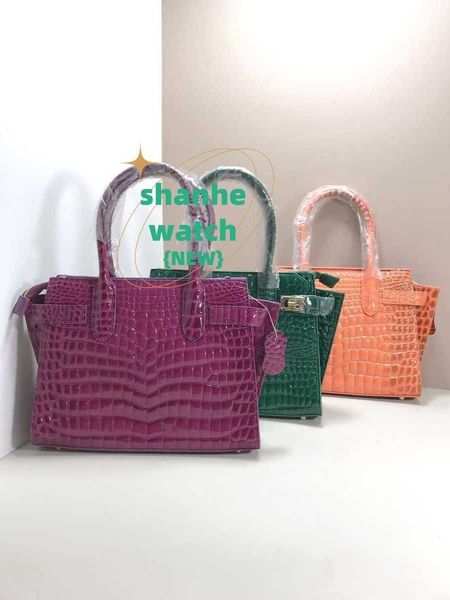 H Sac à main en cuir véritable entreprise de haute qualité sac unique pour femme en cuir motif Crocodile perles grande capacité les mamans ont un vrai Logo