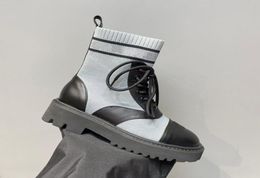 High Quality Designer Women039S Lace Up Boots tricot élastique Boots Geatins Leather Combat Femmes Femmes Winter Plateforme Chaussures 33699711