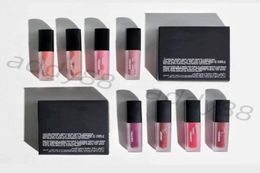 H vloeibare matte make-up lippenstift set roze naakt rood bruin 4 stijlen 4pcsset lippenstift Matte Lip Stick Kit8303039