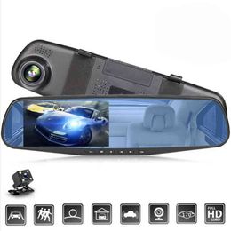 H enregistrement HD P Car DVR Enregistreur vidéo Dash Cam Full Inch Mirror Cam Car DVR Camera LOOP Recordage Video Recorders J220601