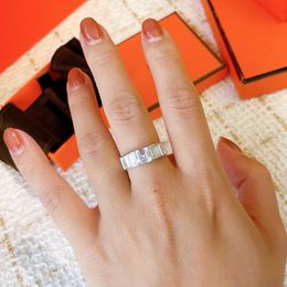 H ring voor vrouw ontwerper koppel 925 zilveren diamant maat 6-8 T0P Geavanceerde materialen officiële reproducties Europese maat premium geschenken 015