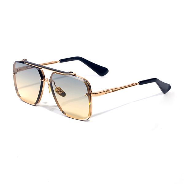 H Seis gafas de sol de diseñador de alta calidad para hombres que venden desfiles de moda de fama mundial de la marca italiana de las gafas de sol italiano Meta cuadrado Trimmed Meta