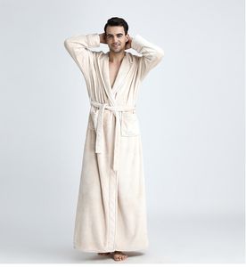 H Sleepwear Flanel Robe man met dikke merkontwerper Deksel Dededeler Koral Fleece Men S Bathrobe Winter Lange herenbad