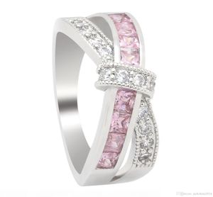 H Victoria Wieck Nieuwe Women Fashion Jewelry 10KT wit goud gevulde multi -edelstenen prinses Cut CZ Diamond Wedding Girls Belt Ring3544781