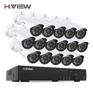 H.View 16CH Sistema de vigilancia 16 1080P Cámara de seguridad para exteriores 16CH CCTV DVR Kit Video Vigilancia Android Vista remota