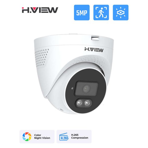 H.View 5MP Cámara IP IP Poe AI Face Detección CCTV Cámaras de seguridad Dome Audio impermeable Video Vigilancia para el sistema NVR onvif