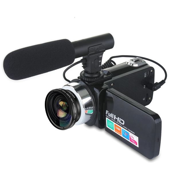 H052 Caméscope professionnel 24MP Caméra vidéo numérique Vision nocturne Écran tactile LCD 3 pouces Zoom numérique 18x Enregistreur de caméra 240327