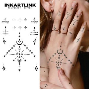 H0B4 Tattoo Transfer Henna Finger Tattoo (5) Tijdelijke tattoo sticker Waterdichte magische tattoo duurt tot 15 dagen nep tattoo semi permanent tattoo 240426