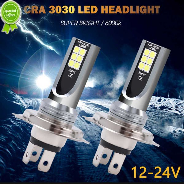 Bombilla de faro LED para coche H1/H3/H4/H7, 24W, 6000K, luz antiniebla de coche de alto brillo, bombillas impermeables para coche, 12-24V