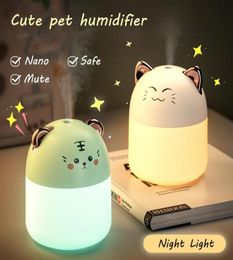 H100 Small Air Humidificateur Mignon d'aromathérapie pour animaux de compagnie Diffuseur avec Night Light Nebulizer Maker For Home Essential Huile Diffuseur266V7493757