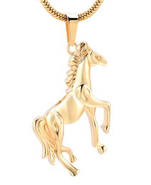 H10072 Gold en acier inoxydable Running Horse Cremation Memorial Pendentif For Ashes Urn Collier KeepSake for Men Jewelry1857937